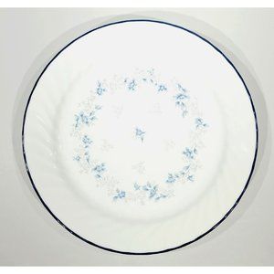 Corelle Blue Fleur 10.25" Dinner Plate Swirl Rim Flower